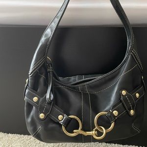 Coach Black Leather Shoulder Purse
